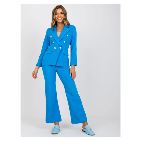 Modré dvouřadé sako s podšívkou Fashionhunters