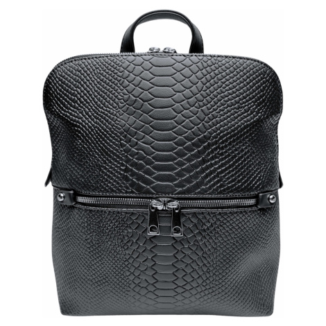 Černý dámský batoh s hadí texturou Tapple