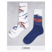 ASOS DESIGN 2 pack ski club sports socks-Multi