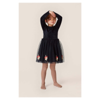 Dívčí šaty Konges Sløjd tmavomodrá barva, mini