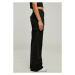 Ladies High Waist Wide Leg Twill Cargo Pants - black