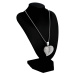 Dámský náhrdelník z chirurgické oceli Srdce s kamínky, stříbrný