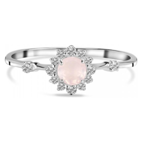 Klenoty Amber Luxusní stříbrný prsten růženín a topaz Kytička