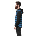 Hooded Checked Flanell Sweat Sleeve Shirt - blk/tur/bl