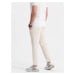 Men's sweatpants with unlined leg - cream V11 OM-PABS-0206