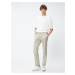 Koton Fabric Trousers Slim Fit Buttoned Pocket Detailed Viscose Blend.