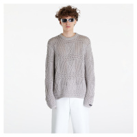 Daily Paper Zuberi Crochet Long Sleeve Sweater Moonstruck Grey