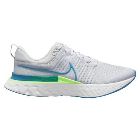 NIKE-React Infinity Run Flyknit 2 platinum/green/laser blue Šedá