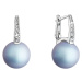 Evolution Group Překrásné stříbrné náušnice se světle modrou syntetickou perlou 31301.3