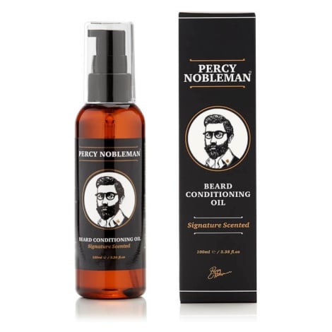 Percy Nobleman Vyživující olejový kondicionér na vousy s dřevitou vůní (Beard Conditioning Oil) 