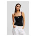 Top karl lagerfeld ikon patch tank top black