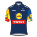 SANTINI Cyklistický dres s krátkým rukávem - LIDL TREK 2024 KIDS - červená/modrá/žlutá