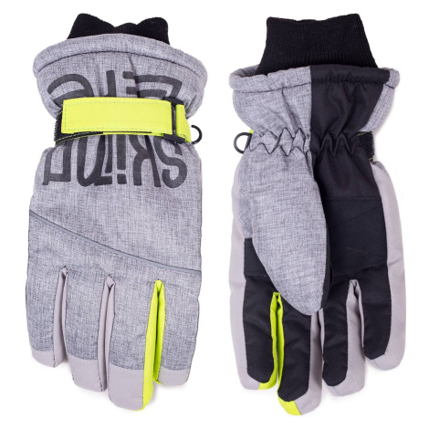 Yoclub Dětské zimní lyžařské rukavice REN-0297C-A150 Grey