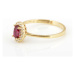 Dámský zlatý prsten s rubínem a zirkony PR0549F + DÁREK ZDARMA