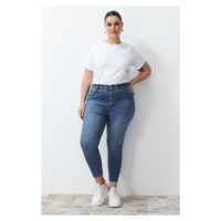 Trendyol Curve Blue Elastic Waist Stretchy Skinny Jeans