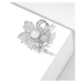 Éternelle Brož s říční perlou a zirkony Jasmín - květina B8062-XH2582A Stříbrná