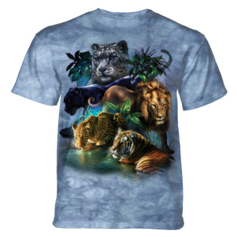 Pánské batikované triko The Mountain Big Cats Jungle - modrá