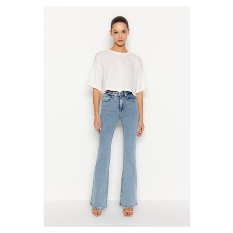 Trendyol Blue High Waist Flare Jeans