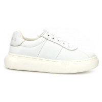 Tenisky marni tone on tone embroidered logo soft padded nappa lace-up low sneakers bílá