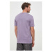Bavlněné tričko BOSS BOSS CASUAL fialová barva, s potiskem