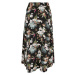 Ladies Viscose Midi Skirt - black tropical