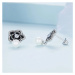 GRACE Silver Jewellery Stříbrné náušnice s perlou Kamélie - stříbro 925/1000 E-BSE706/101 Černá