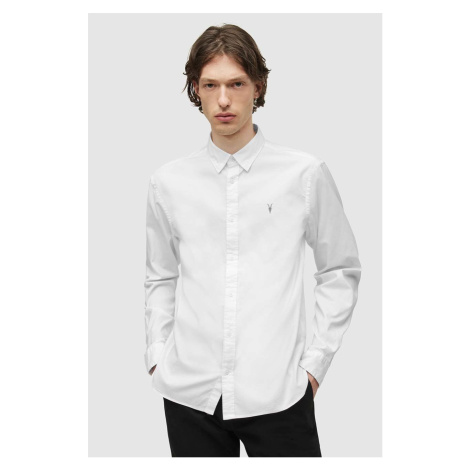 Košile AllSaints pánská, bílá barva, regular, s klasickým límcem