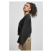 Ladies Organic Oversized Short Terry Cardigan - black