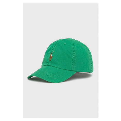 Čepice Polo Ralph Lauren zelená barva, s aplikací
