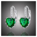 Sisi Jewelry Náušnice Swarovski Elements Elizabeth Smaragd - srdíčko E1141-ET-402(4) Zelená