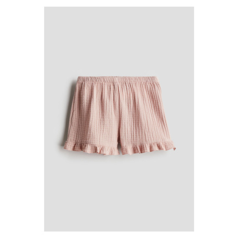 H & M - Bavlněné šortky's volánky - růžová H&M