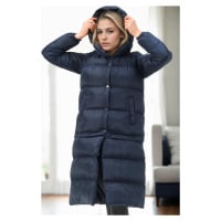 Z6772 DEWBERRY SHORTENABLE LADIES COAT-NAVY-1