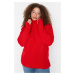 Trendyol Curve Red Turtleneck Off Shoulder Knitwear Sweater