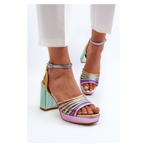 Dámské sandály na podpatku D&A CR920 Multikolor S.Barski