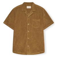 Revolution Terry Cuban shirt S/S - Dark Khaki Hnědá