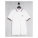 Fred Perry twin tipped logo polo in white/red/navy