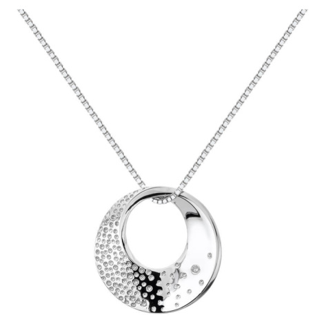 Hot Diamonds Stříbrný náhrdelník s diamantem Quest DP786 (řetízek, přívěsek)