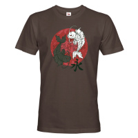 Pánské tričko s potiskem Kapra japonského a symbolem Jing Jang