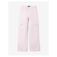 Světle růžové holčičí široké kalhoty s kapsami LIMITED by name it Hilse