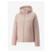 Světle růžová dámská prošívaná zimní bunda s kapucí Puma