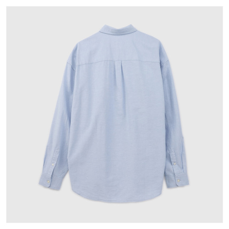 GAP Longsleeve Standard-Fit Oxford Logo Shirt Light Blue