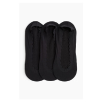 H & M - 3-pack super low cut socks - černá