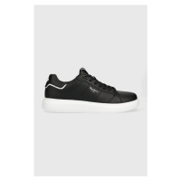 Kožené sneakers boty Pepe Jeans EATON černá barva, PMS30896