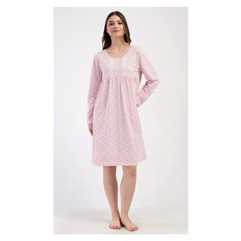Dámská noční košile s dlouhým rukávem Julie - meruňková Vienetta Secret