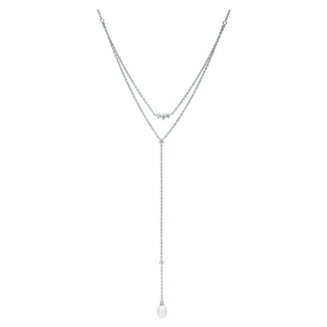 Gaura Pearls Stříbrný náhrdelník se sladkovodní perlou Laurence - stříbro 925/1000 SK23494N Stří
