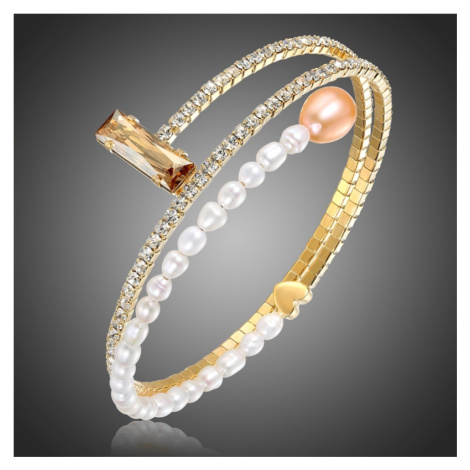 Victoria Filippi Bangles náramek s perlou a krystaly Swarovski Vinicio BN0116/CO Barevná/více ba