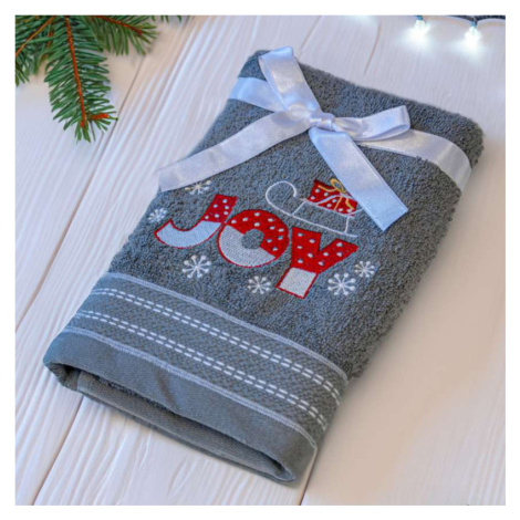 Šedý vánoční ručník JOY (OLXMAS08) - MOTIVATED