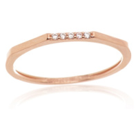 Dámský prsten z růžového zlata se zirkony PR0603F + DÁREK ZDARMA