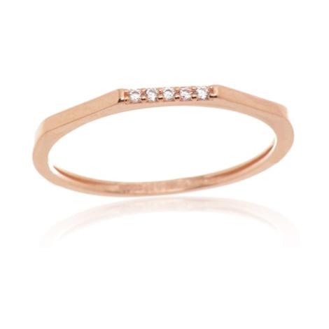 Dámský prsten z růžového zlata se zirkony PR0603F + DÁREK ZDARMA Ego Fashion