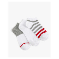 Koton Set of 3 Multicolored Striped Cotton-Mixed Socks